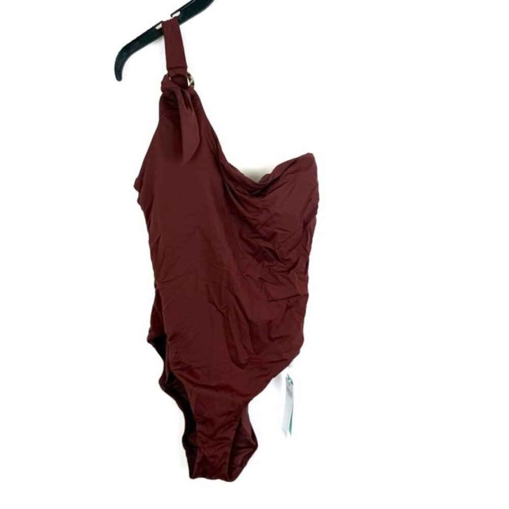 Seafolly Women’s Brown One Shoulder One Piece Swimsuit Size 10